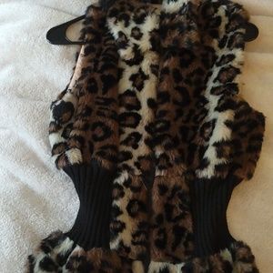 Leopard fur vest